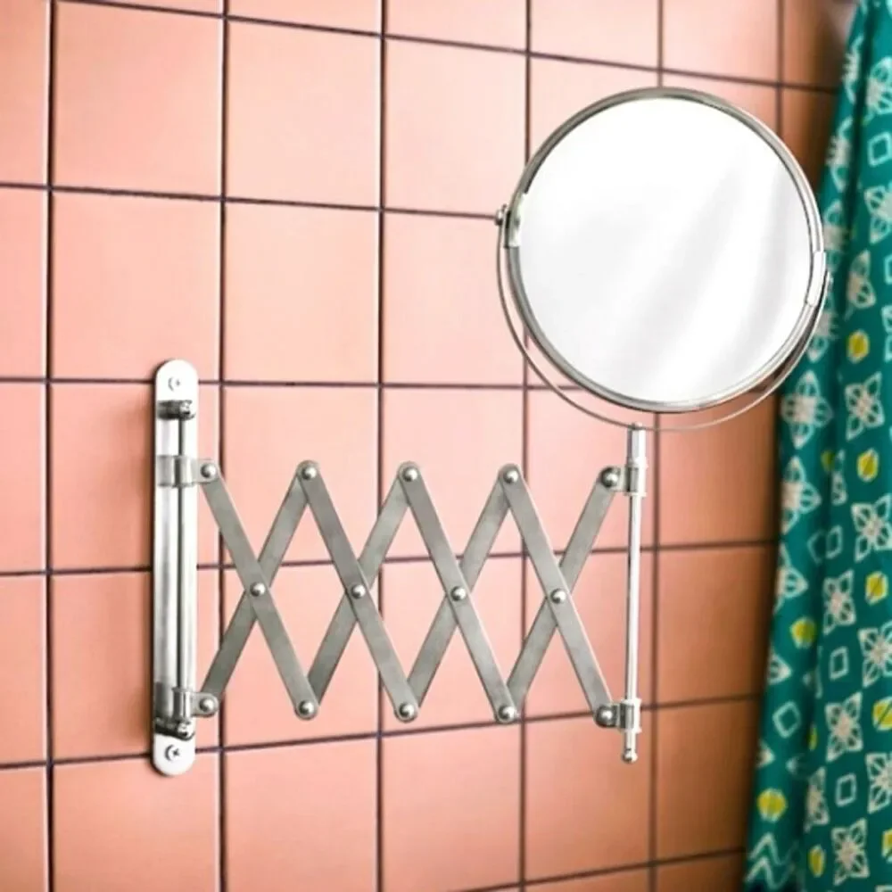 NWT IKEA Frack Wall Mounted Double-Sided Silver Magnify Stainless Steel Mirror